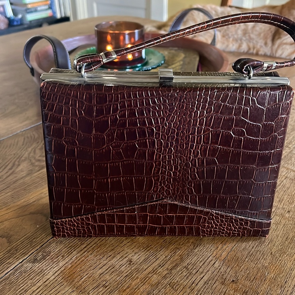Vintage Crocodile Pattern Handbag